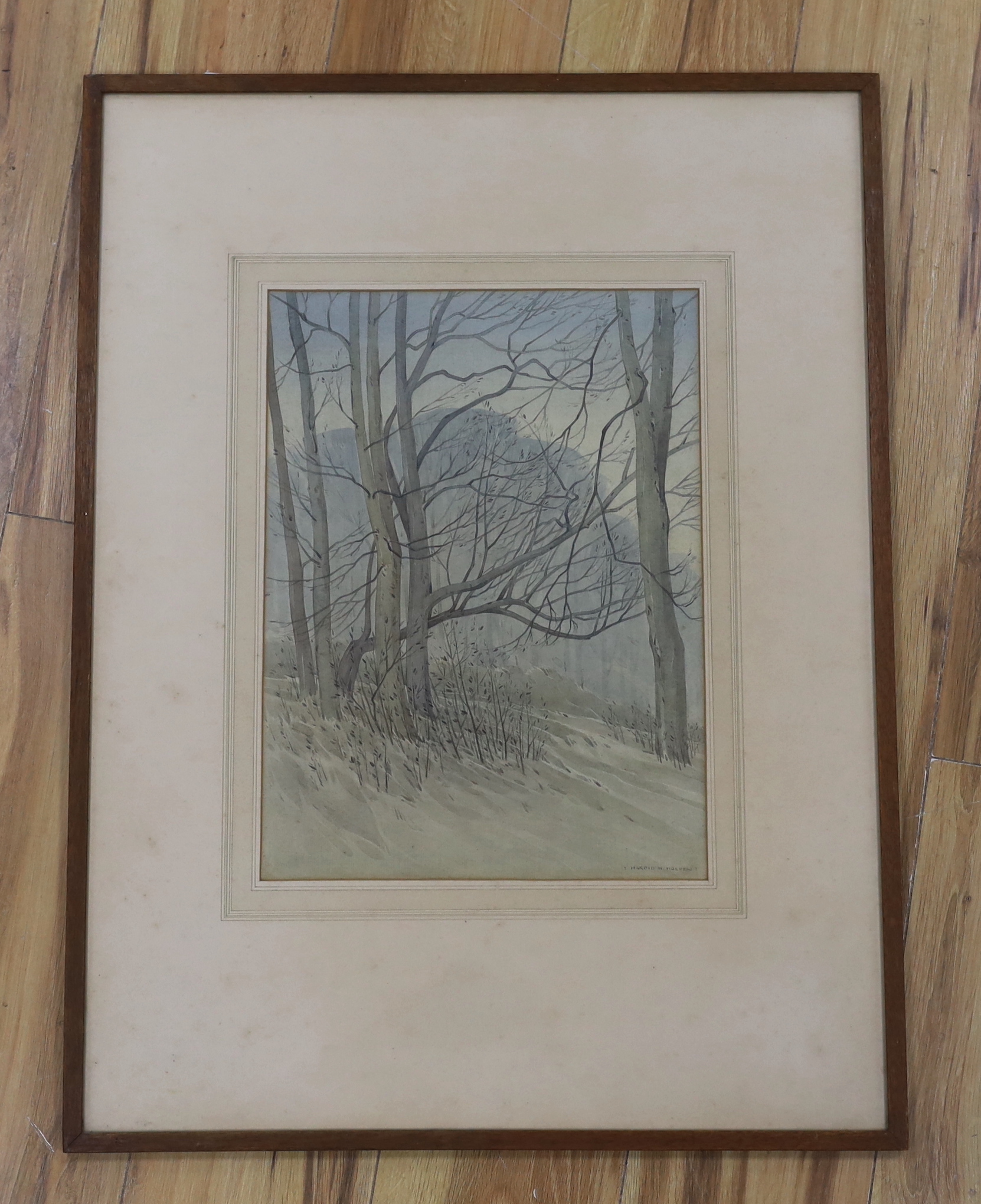 Harold H. Holden (1885–1977) watercolour, Woodland landscape, signed, 40 x 29cm